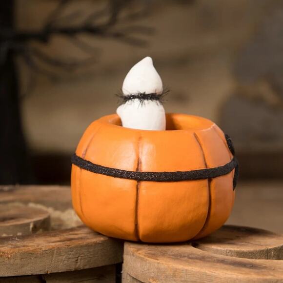 Bethany Lowe JOL & Peeking Boo Jack O Lantern Pumpkin & Ghost Michelle Allen New - Picture 2 of 8